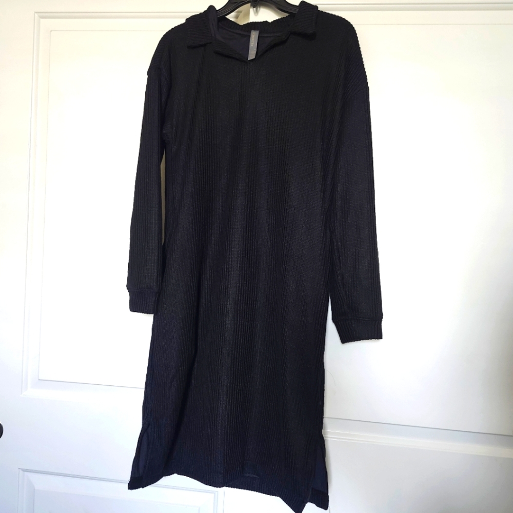 MONDETTA Women's Black Long Sleeve Lined Sweater Dress Size M